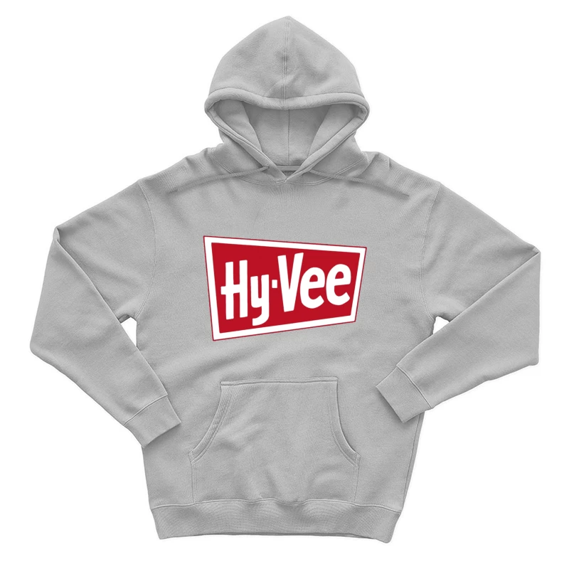 Hy-Vee Supermarket Chain Logo in Red and White Male Pullover Hoodie