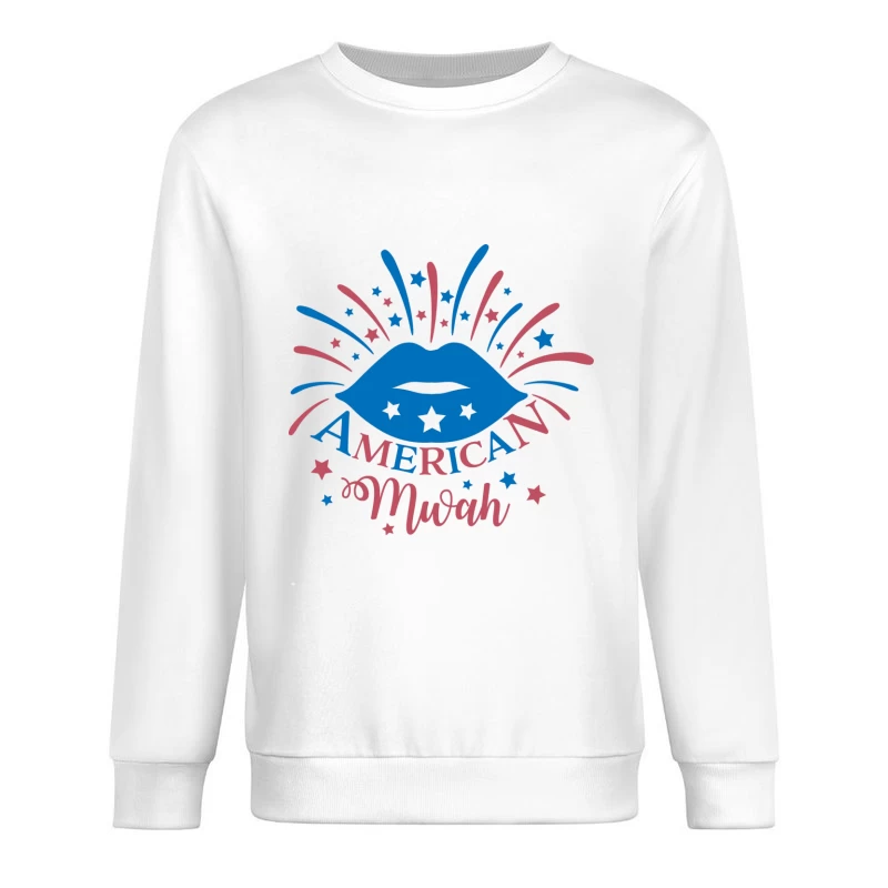 Design américain avec étoiles et lèvres Homme Sweat-shirt à enfiler