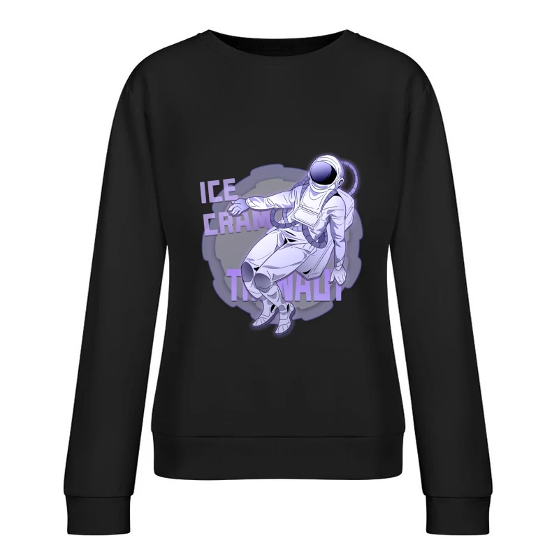 Astronaut im Raum mit Eiscreme Damen Pullover Sweatshirt