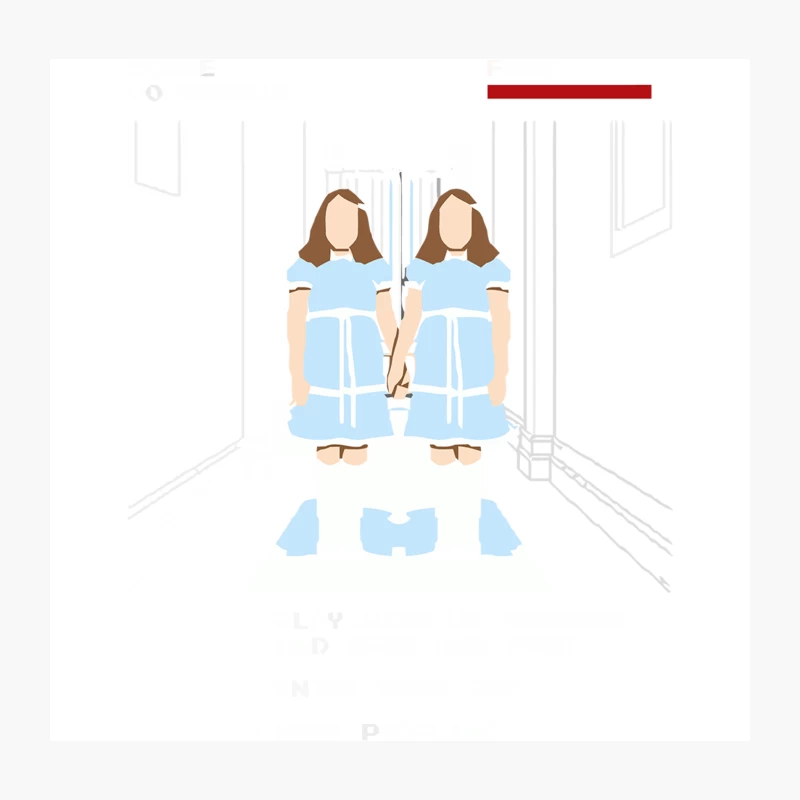Creepy Twins in Hallway: The Shining Horror Movie Reference Throw Pillow
