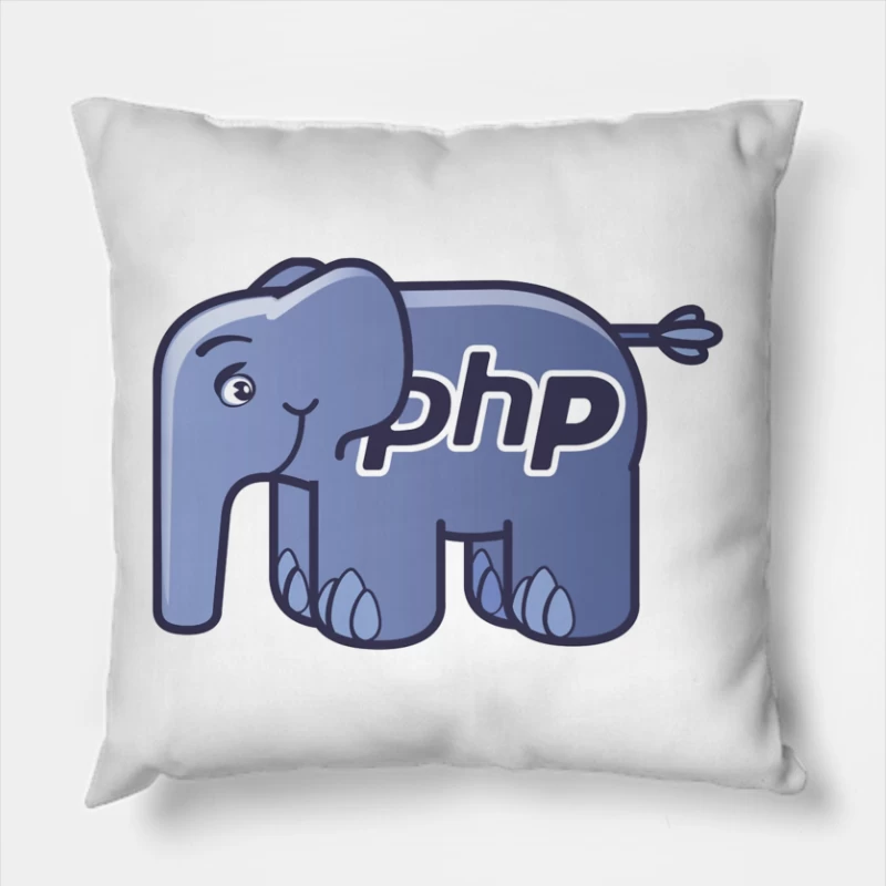 PHP Programming Language Elephant Mascot Logo Throw Pillow