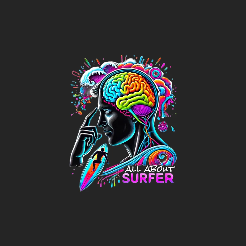 Psychedelic Surfer Brain Wave Art Female Pullover Sweatshirt