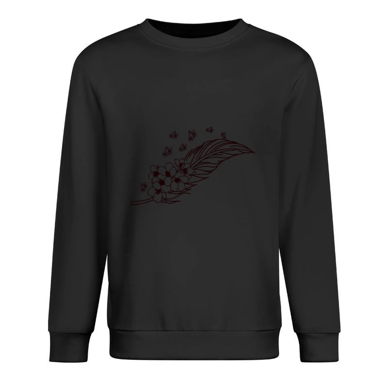 Florales Design mit Schmetterlingen Herren Pullover Sweatshirt