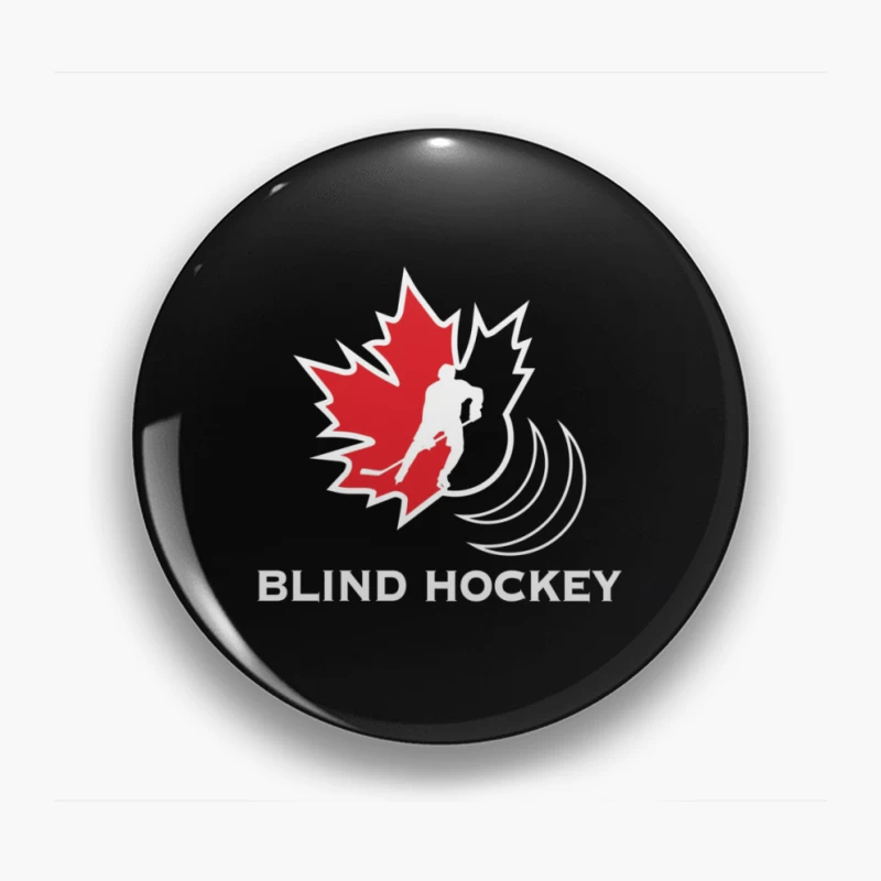 Canadian Blind Hockey Sports Logo Design Pin