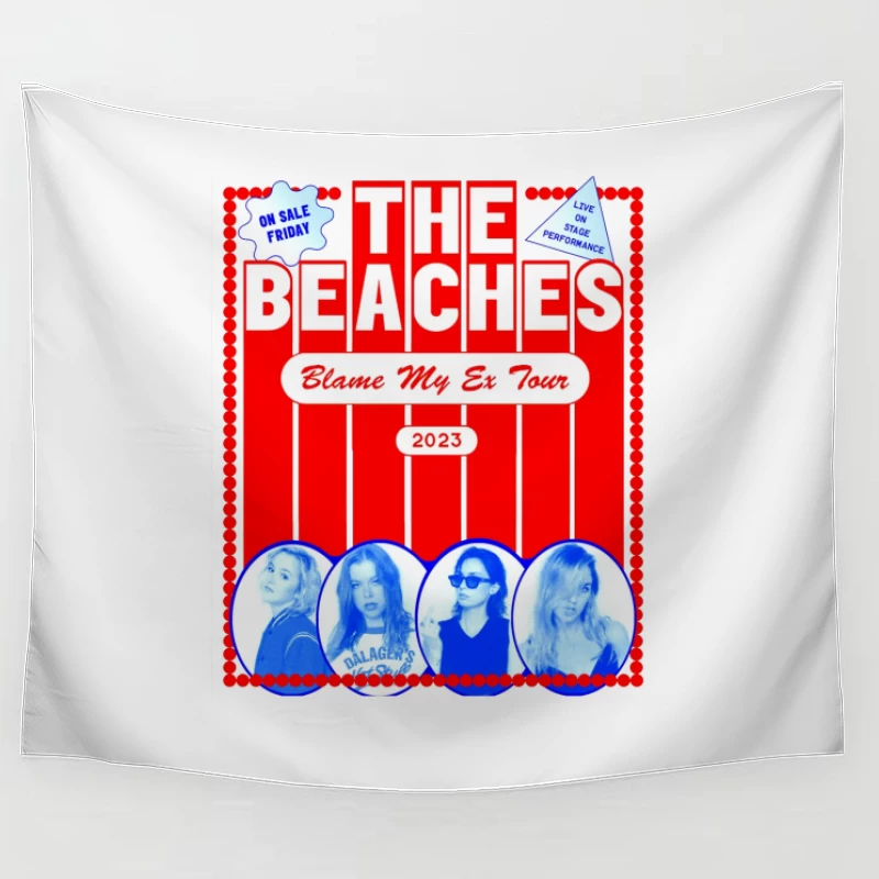 The Beaches 'Blame My Ex' 2023 Tour Retro-Style Concert Poster Tapestry