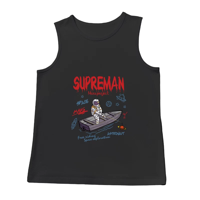 Astronaut angelt auf Mars Herren Tanktops