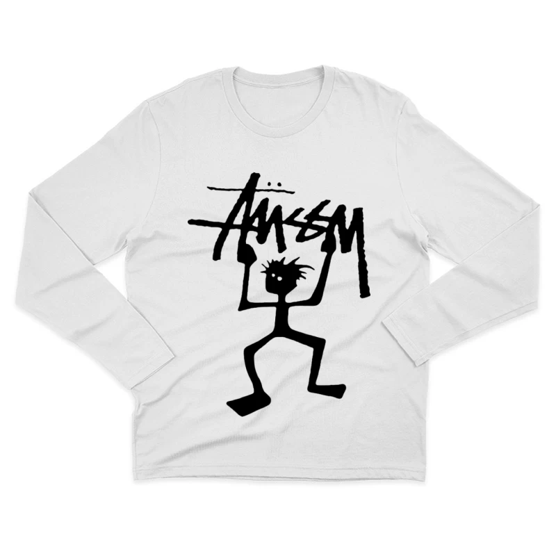 Graffiti-Kunst mit Strichfigur Herren Langarm T-Shirt