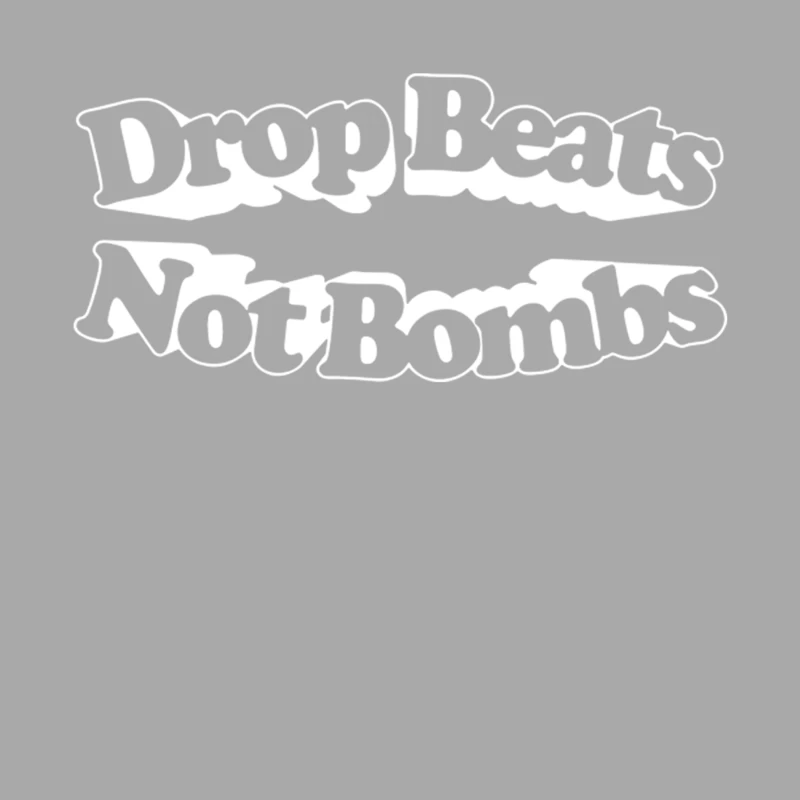 Drop Beats Not Bombs   Retro Style Typography Design Male Pullover Hoodie