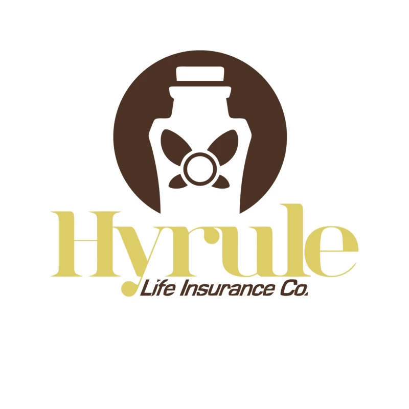 Hyrule Life Insurance Company Logo with Bottle and Butterfly Design Tapestry