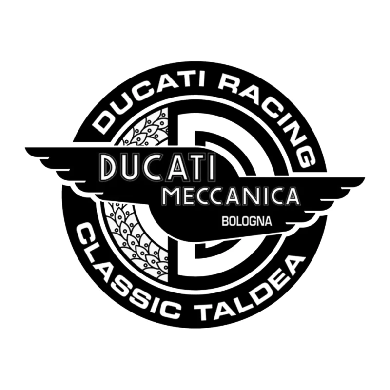 Vintage Ducati Meccanica Racing Logo from Bologna Pin