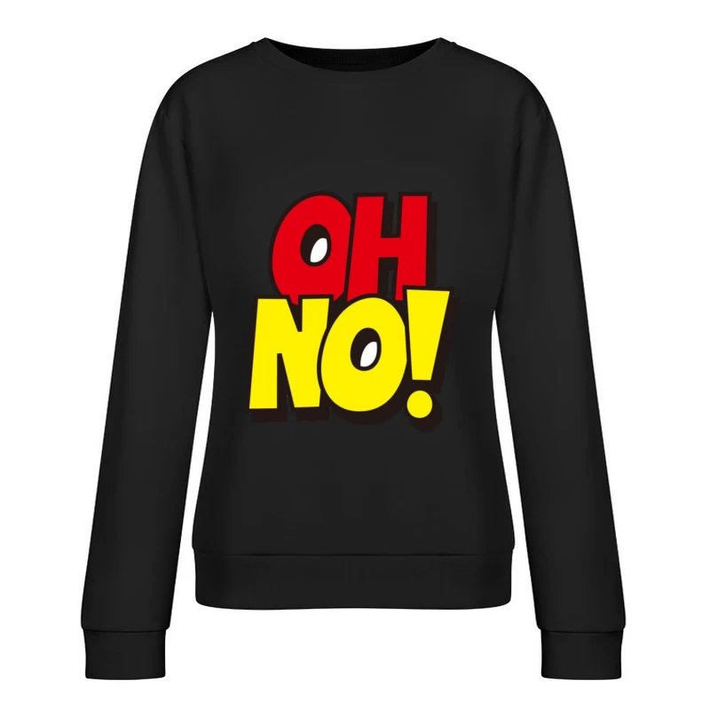 Bunter Cartoon-Schriftzug Überraschung Damen Pullover Sweatshirt