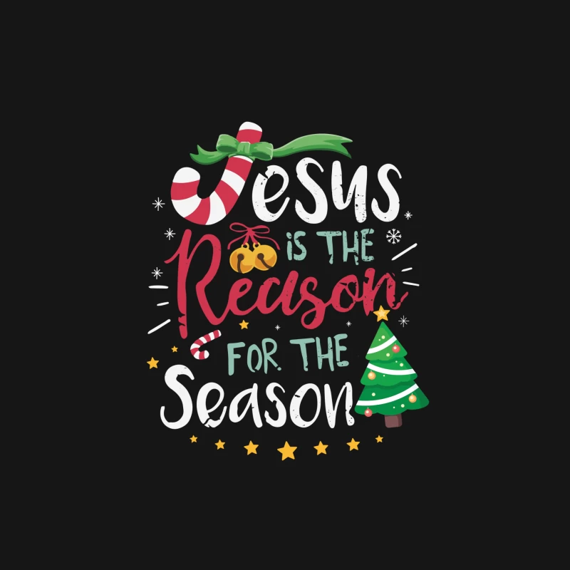 Message de Noël avec Jésus, bonbons et arbre Homme Manches Longues T-Shirt