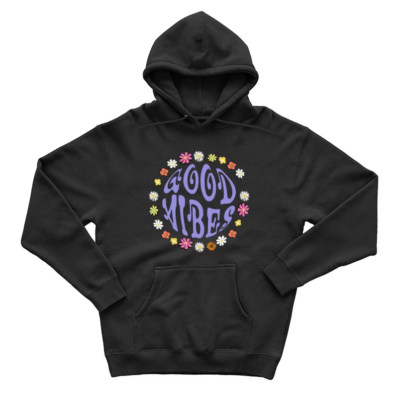 Gute Schwingungen Blumenkranz Design Herren Pullover Hoodie