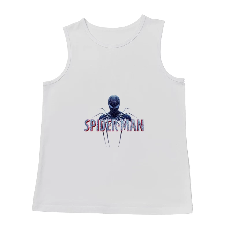 Spider-Man Black Suit Logo with Classic Text Design Male Tank Top