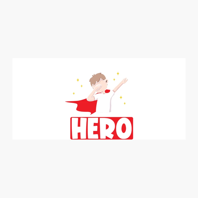 Cartoon Child Superhero with Red Cape and Stars Coffee Mug