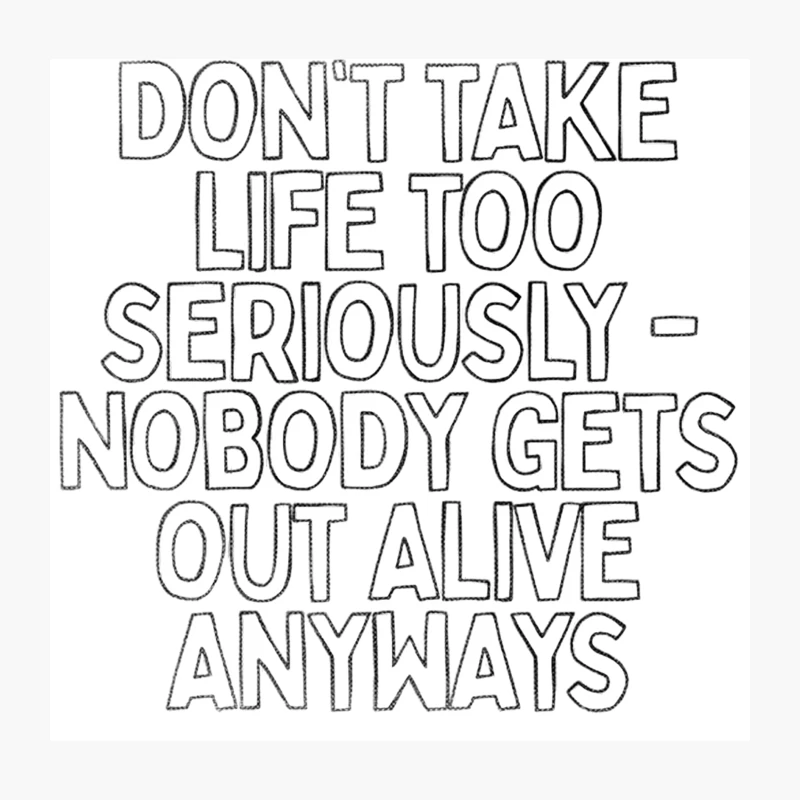 Don_t Take Life Too Seriously  Nihilism Typography Design Throw Pillow