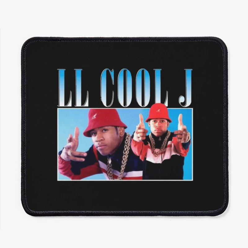 Retro 80s Hip Hop Artists in Red Outfits with Gold Chains Mouse Pad