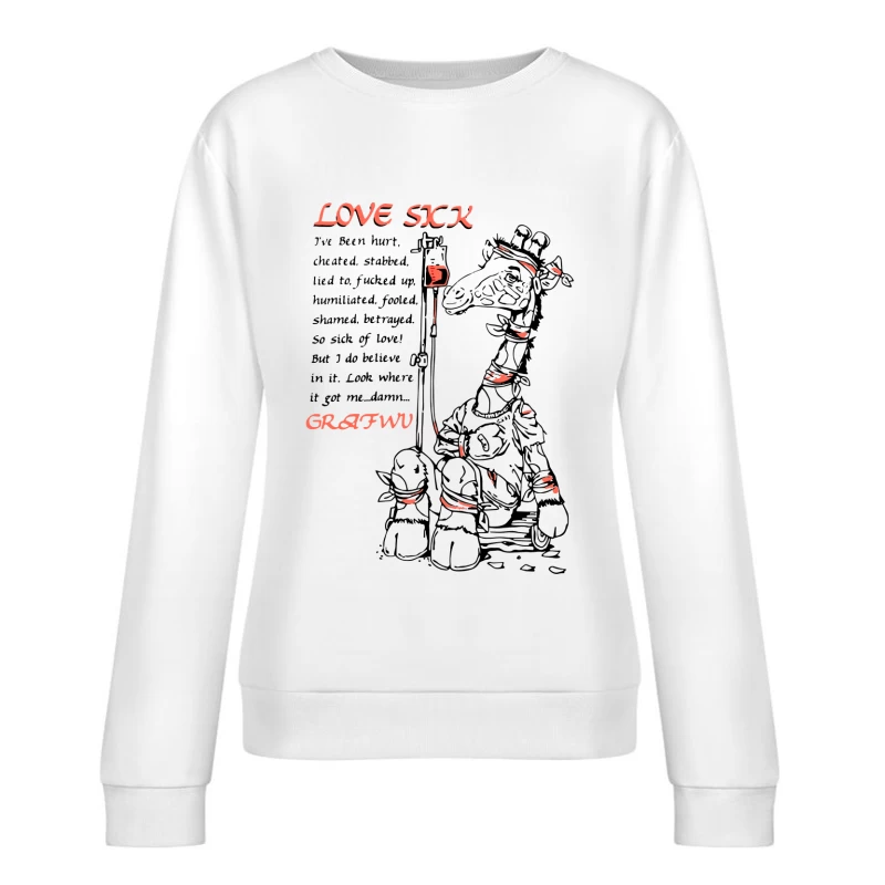 Kunst von einem traurigen Streichholzmann Damen Pullover Sweatshirt