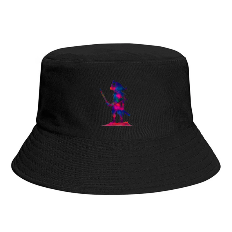 Cosmic Pirate Silhouette with Sword Bucket Hat