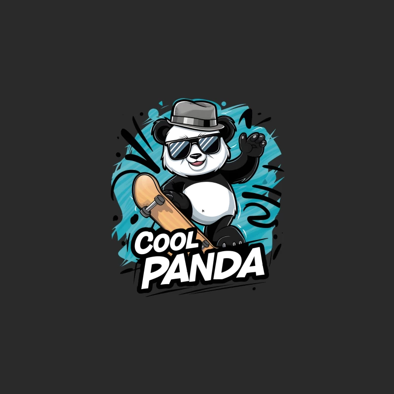 Cool Skateboarding Panda in Urban Graffiti Style Baseball Cap