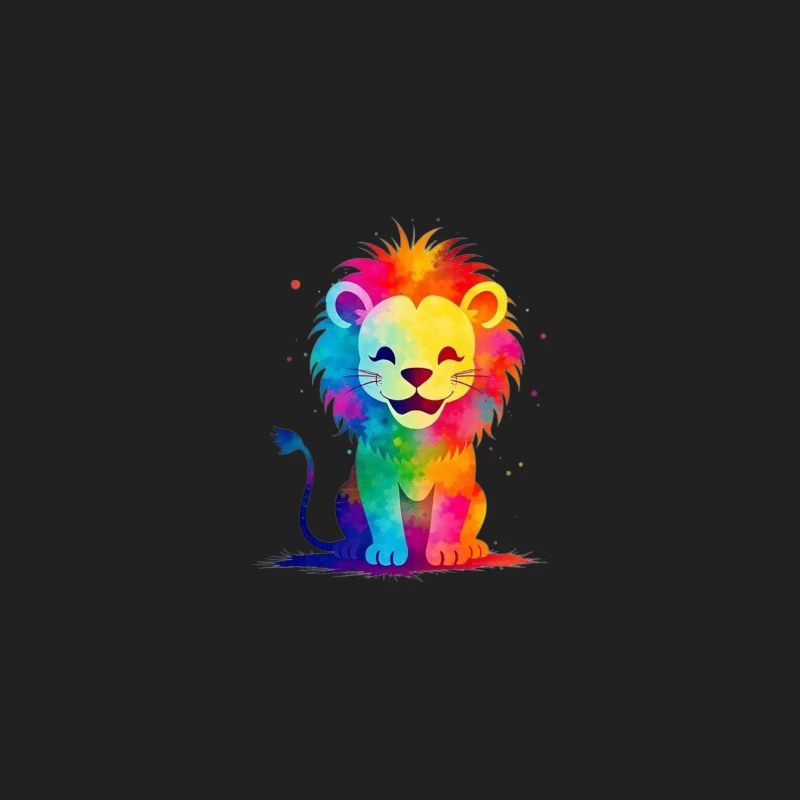 Colorful Cartoon Lion Illustration Bucket Hat