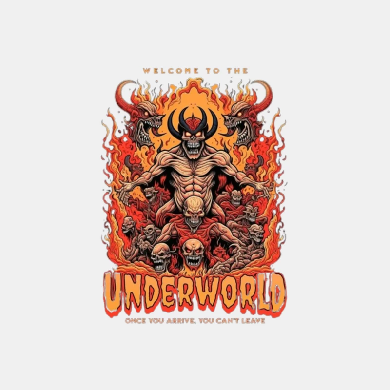 Welcome to the Underworld: Demonic Horror Art with Flaming Skulls Male Tank Top