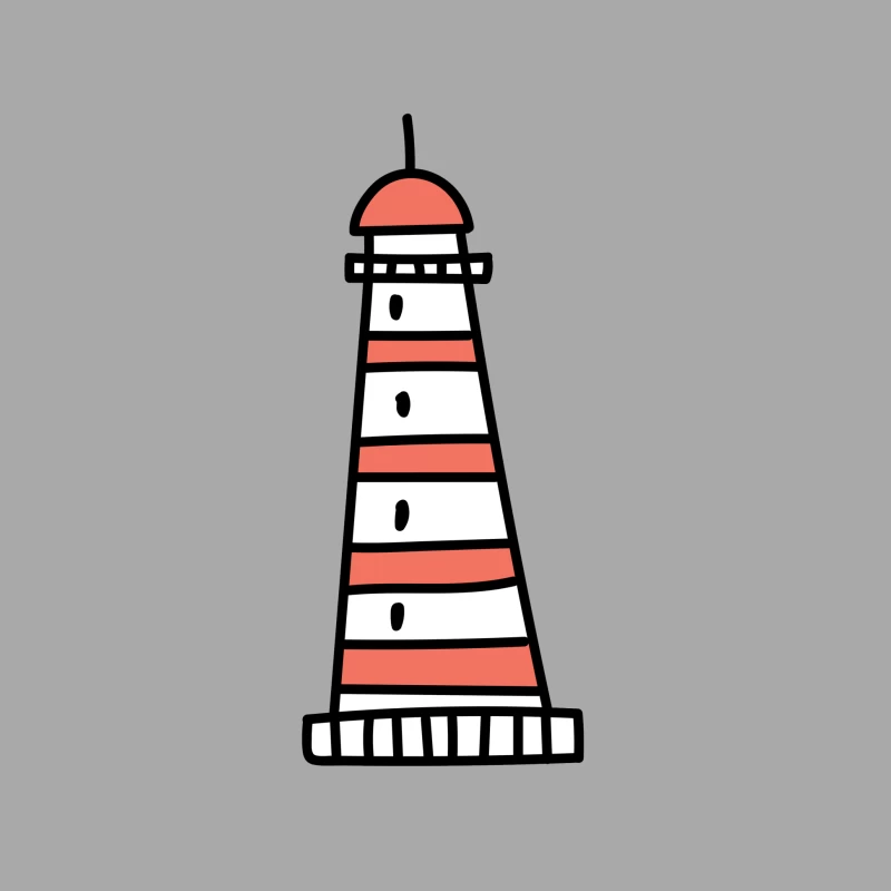 Desssin de phare rayé rouge et blanc Homme Sweat à capuche