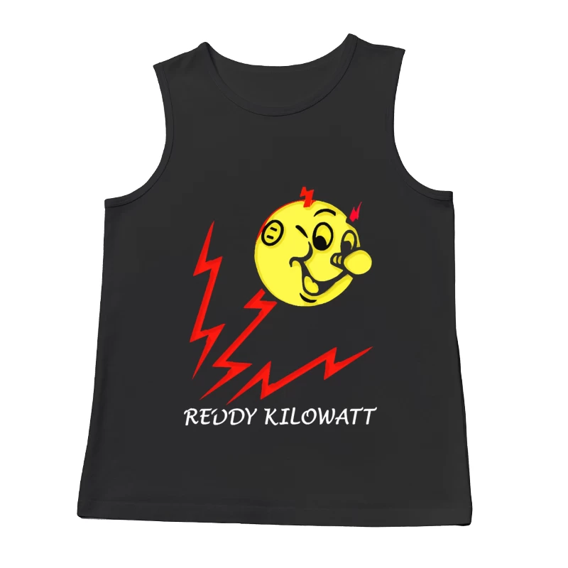 Reddy Kilowatt - Classic Electricity Company Mascot with Lightning Bolts Male Tank Top