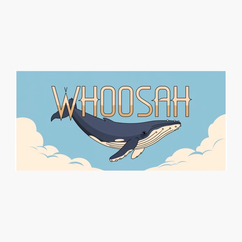 Whimsical Whale Illustration with Whoosah Typography Coffee Mug