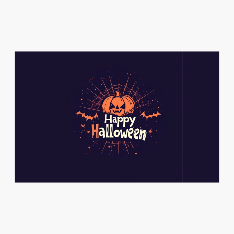Spooky Halloween Graphic with Jack-o-Lantern and Bats Travel Mug
