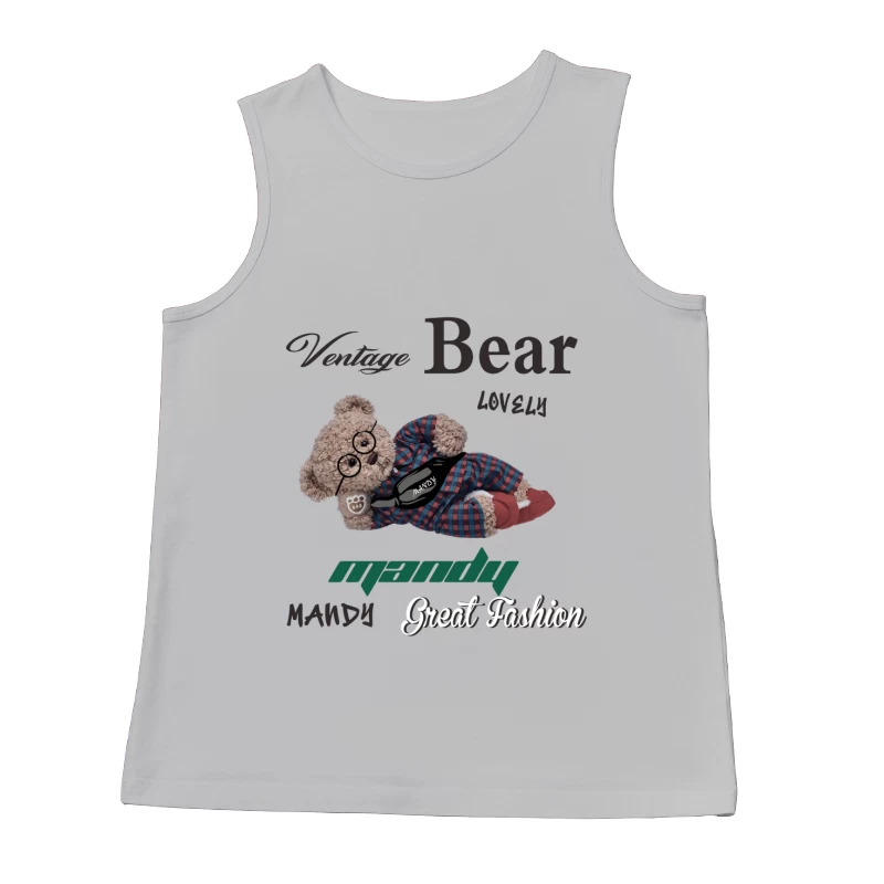Vintage Bär mit Modeaccessoires Herren Tanktops