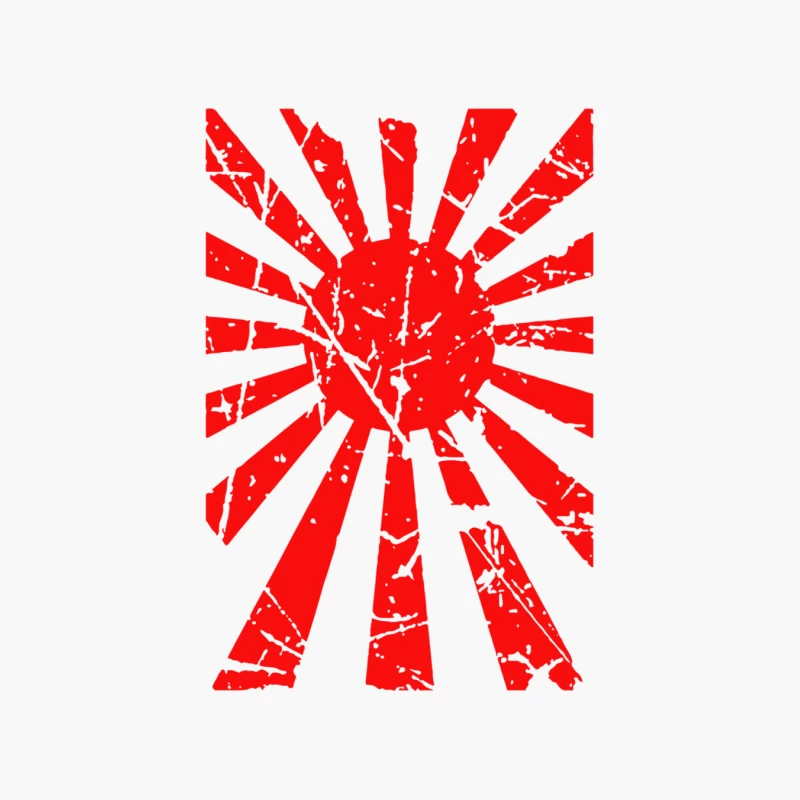 Japanese Rising Sun Flag V-Neck Cotton Tote Bag