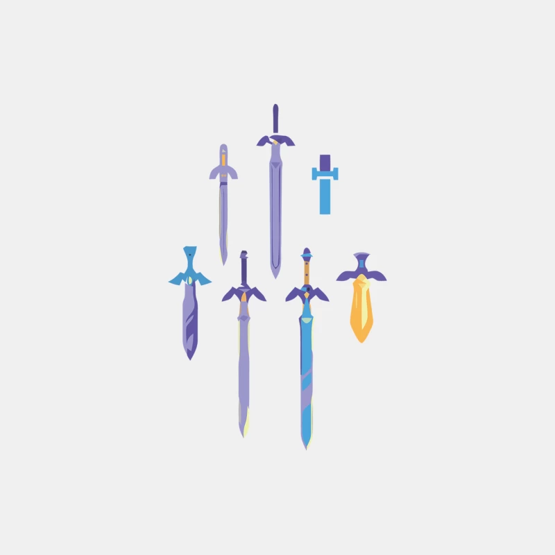 Colorful Fantasy Sword Illustrations for Game Assets Male Tank Top