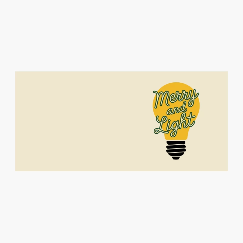 Merry and Light Holiday Typography Design with Yellow Bulb Coffee Mug
