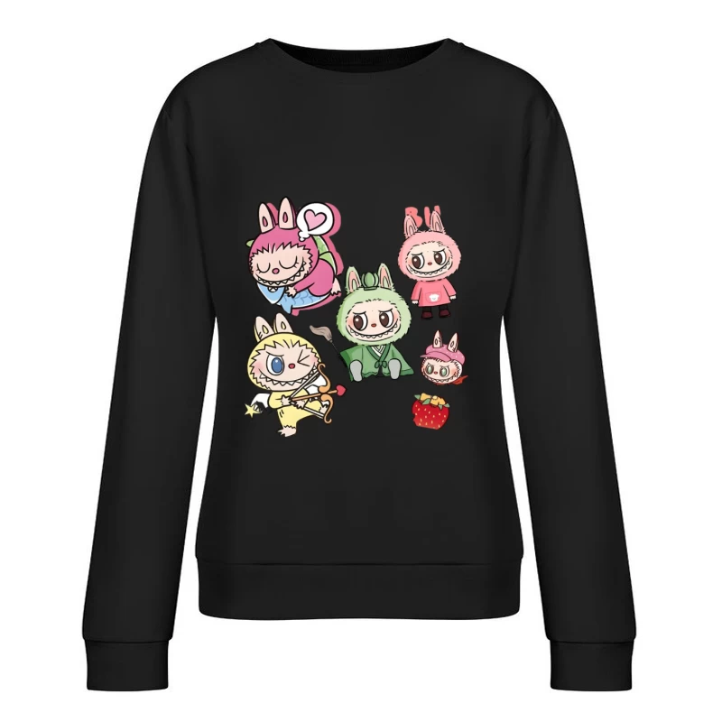 Niedliche Tierfiguren und Symbole Damen Pullover Sweatshirt