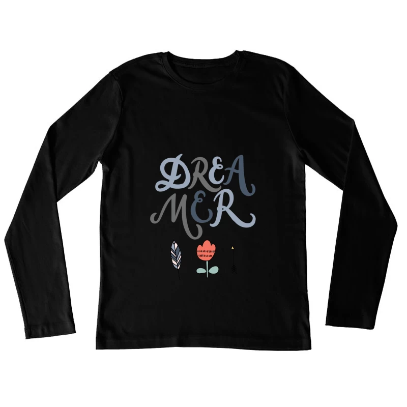 Rêveur coloré avec des éléments décoratifs Femme Manches Longues T-Shirt