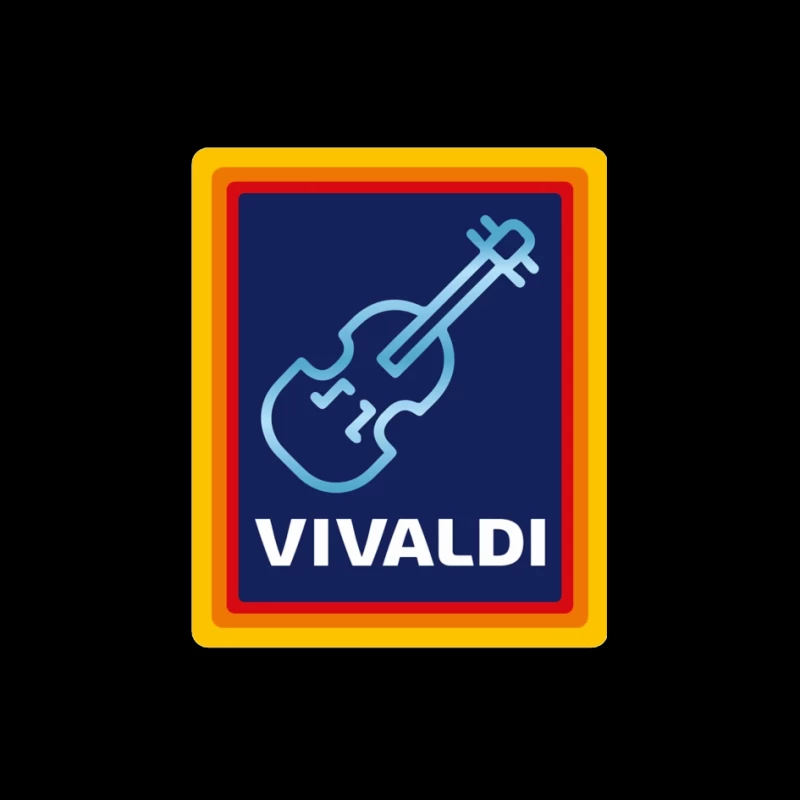 Vivaldi Classical Music Logo with Violin Icon Pin