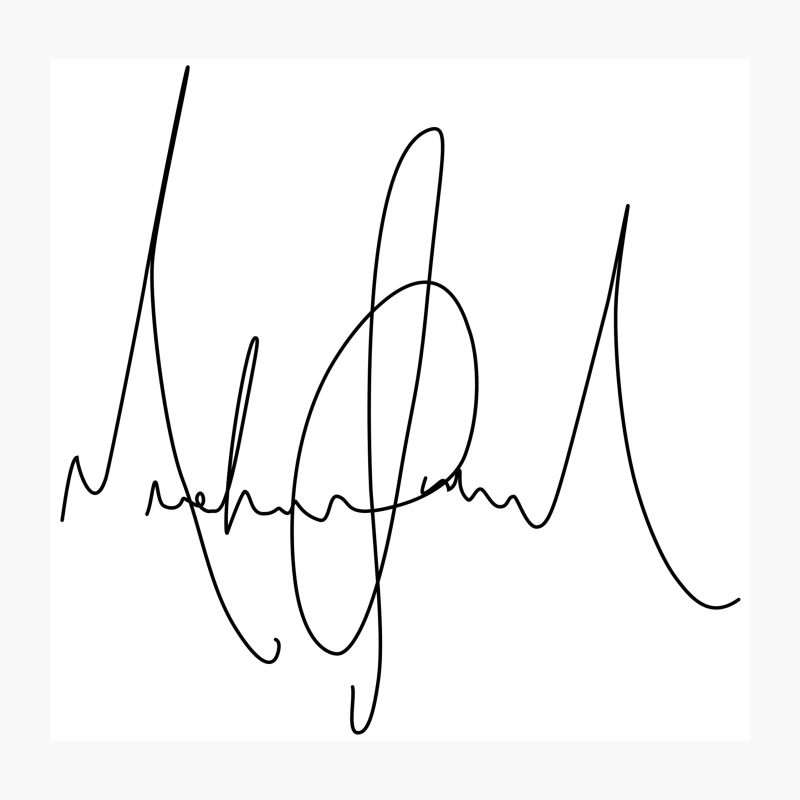 Artistic Handwritten Signature Scribble Throw Pillow