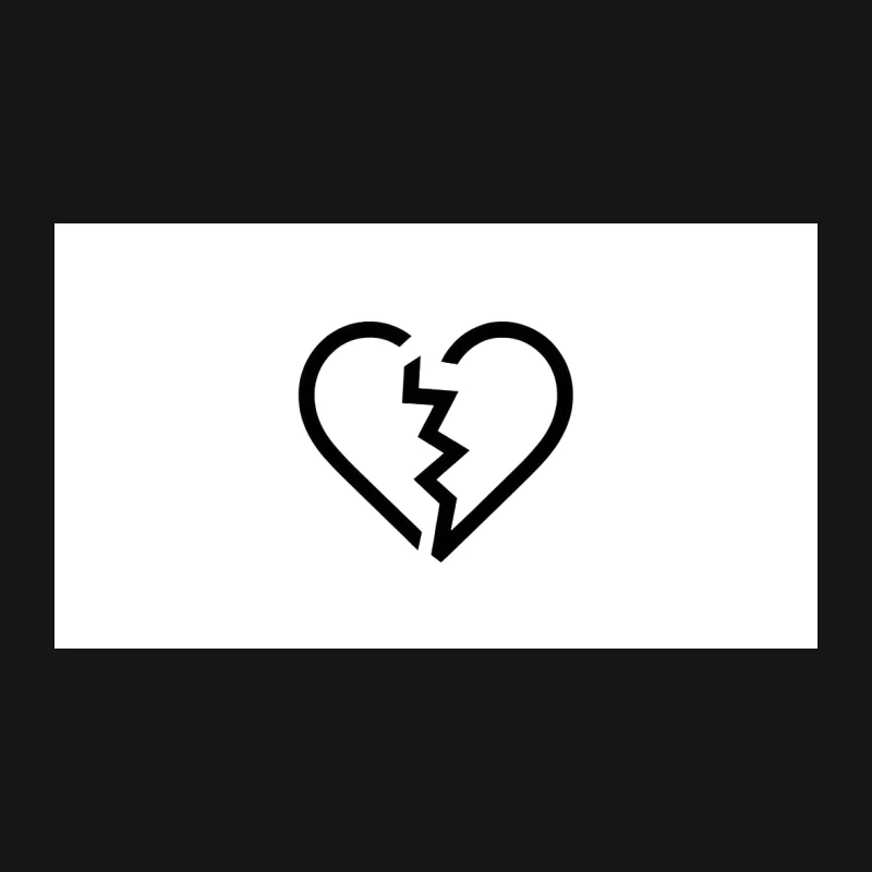 Broken Heart Symbol: Icon of Heartbreak and Emotional Pain Desk Mat