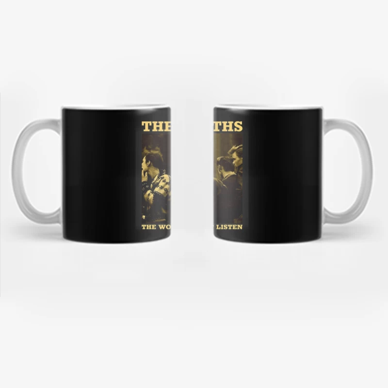 The Smiths' "The World Won't Listen" Vintage Album Cover in Sepia Coffee Mug