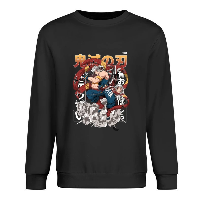 Krieger mit roten Schlangen Herren Pullover Sweatshirt
