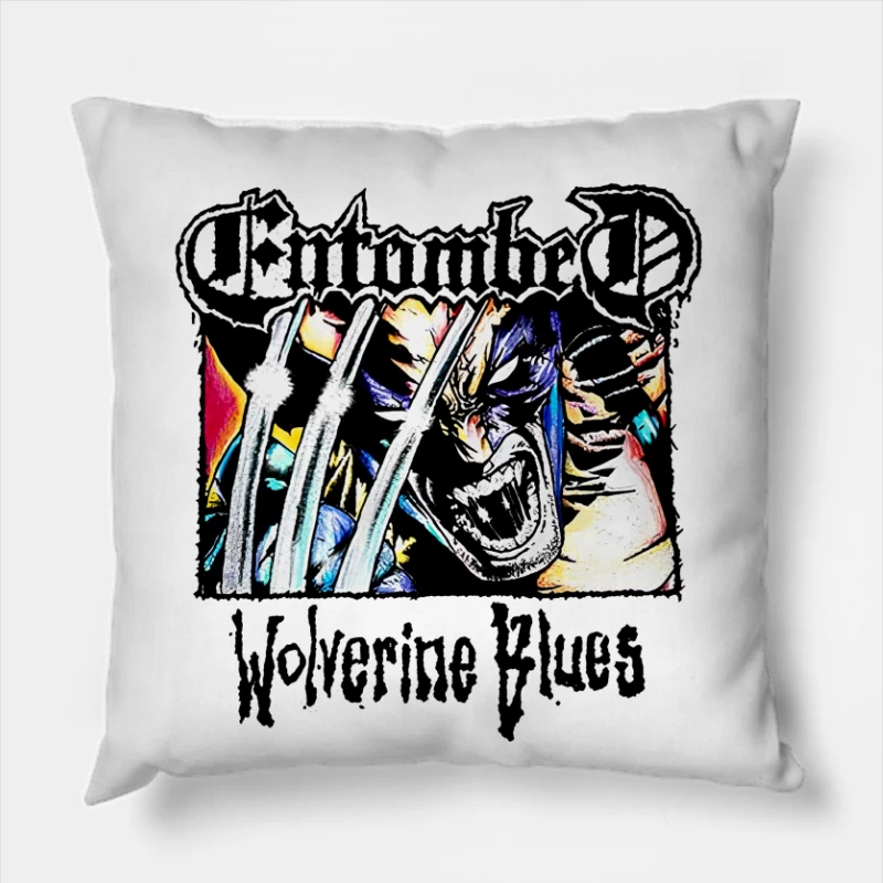 Entombed Wolverine Blues Vintage Throw Pillow