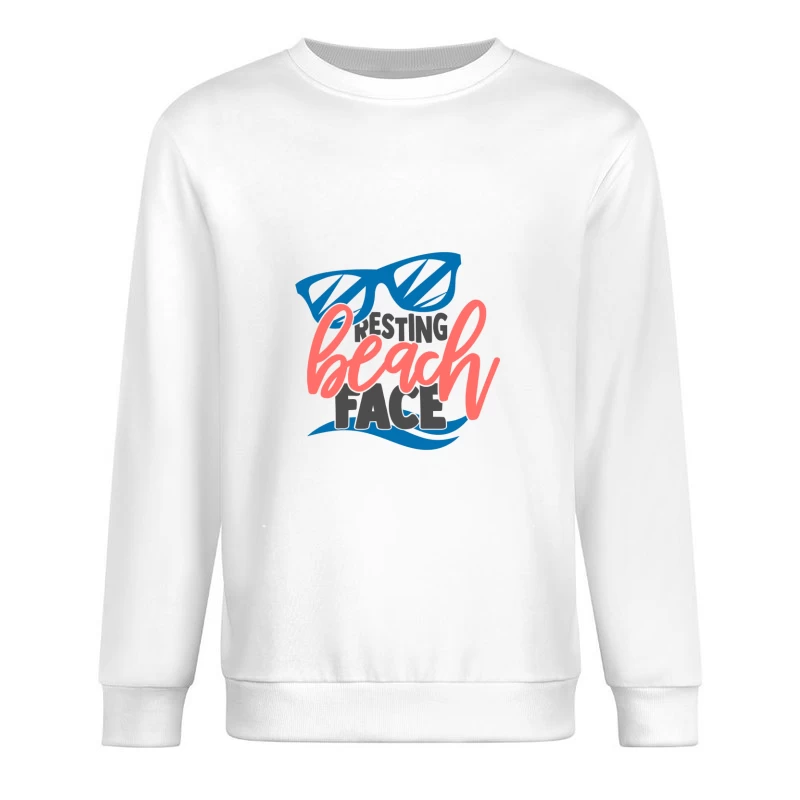 Resting Beach Face Design mit Sonnenbrille Herren Pullover Sweatshirt