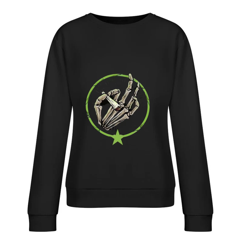 Skull finger with smoke Female Pullover Sweatshirt