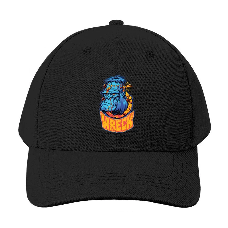 Colorful Cartoon Gorilla Illustration Baseball Cap