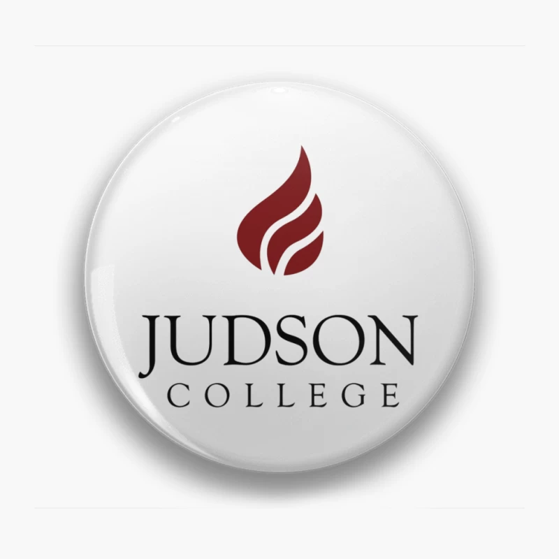 Judson College Educational Institution Logo with Red Flame Symbol Pin