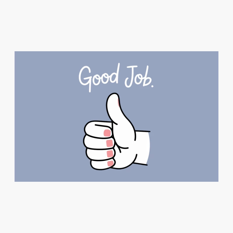 Simple Hand Drawn Thumbs Up Gesture with Red Nails Travel Mug
