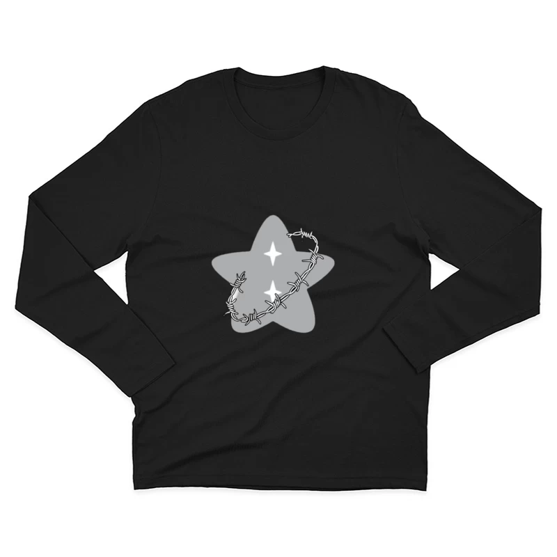 Étoile avec fil de fer barbelé Homme Manches Longues T-Shirt