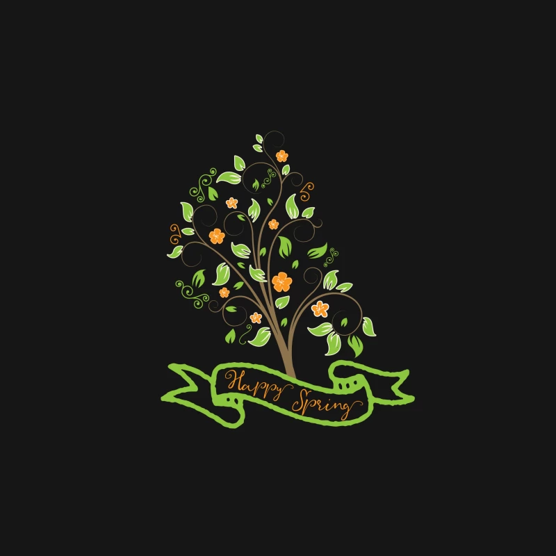 Arbre printanier avec ruban Femme T-Shirt