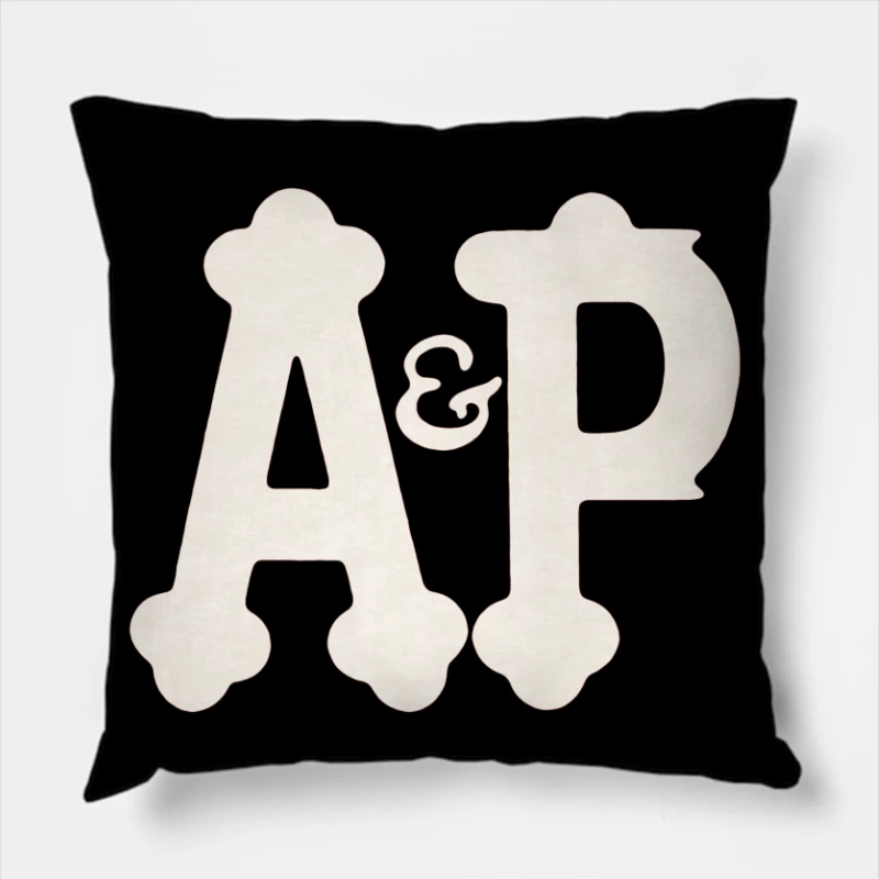 Decorative White AP Letters with Ampersand Throw Pillow